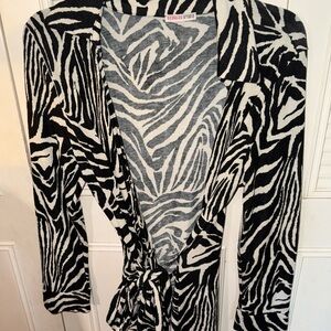 Georgiou Studio Zebra Print wrap blouse